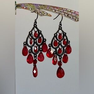 90’s Red Chandelier Earrings-Bundle Add-on Only Please